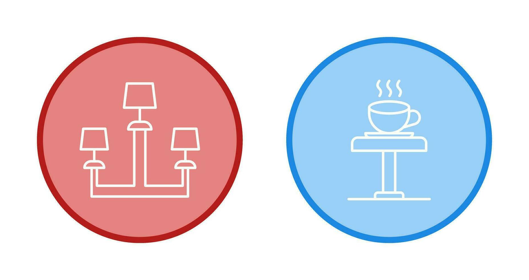 lamp en koffie tafel icoon vector