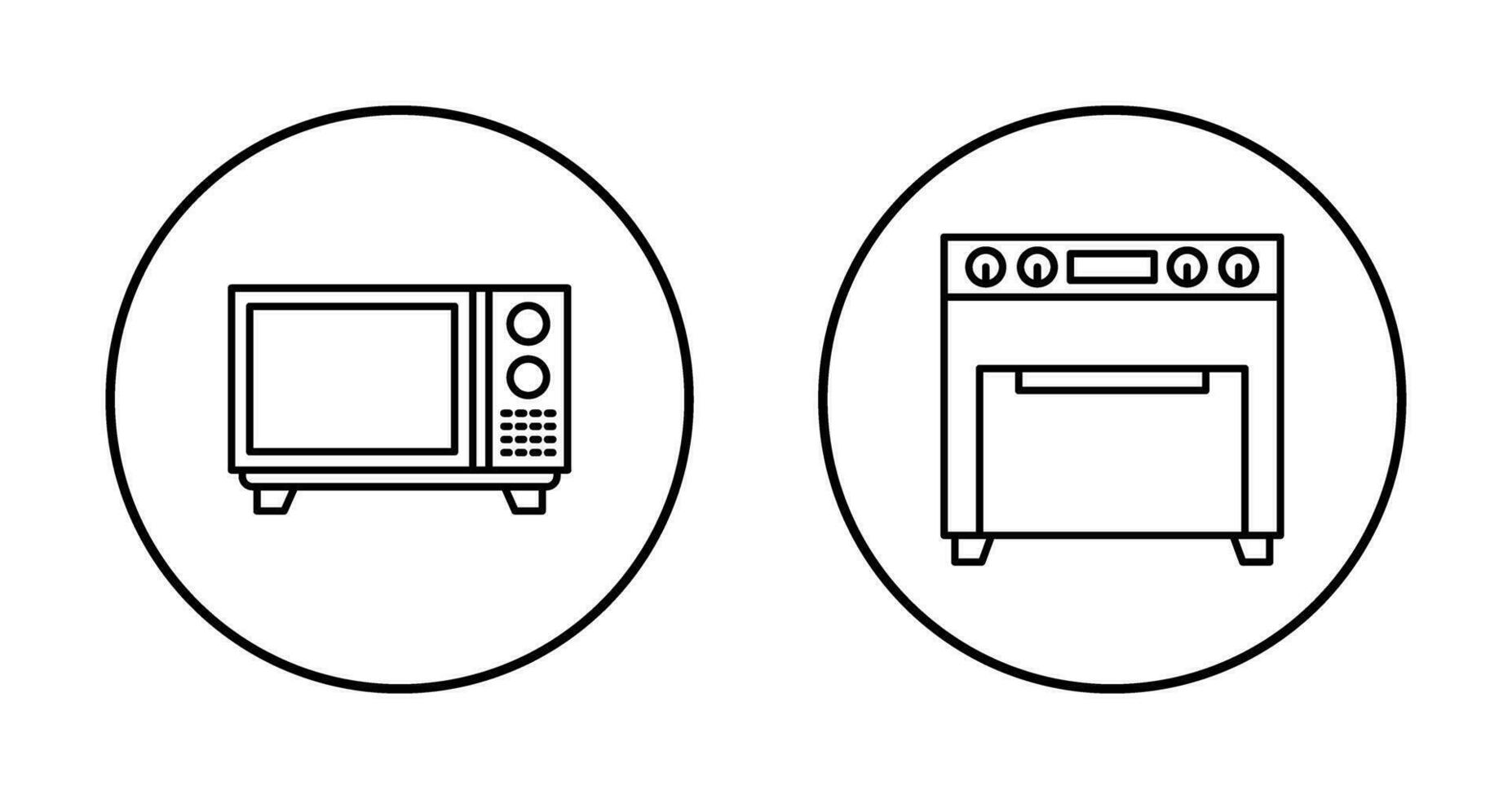 magnetronoven en oven icoon vector