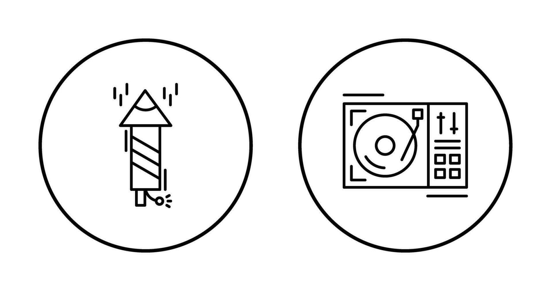 vuurwerk en draaitafel icoon vector