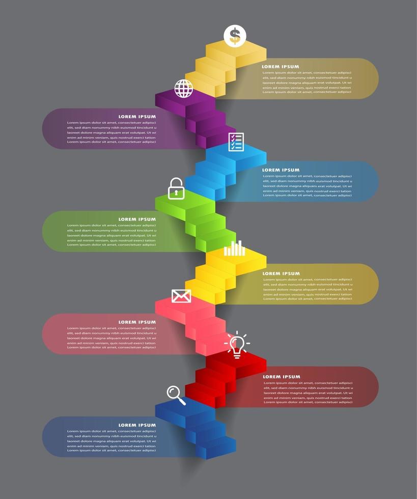 opvoeren van succesvol bedrijfsconcept. trap infographic vector