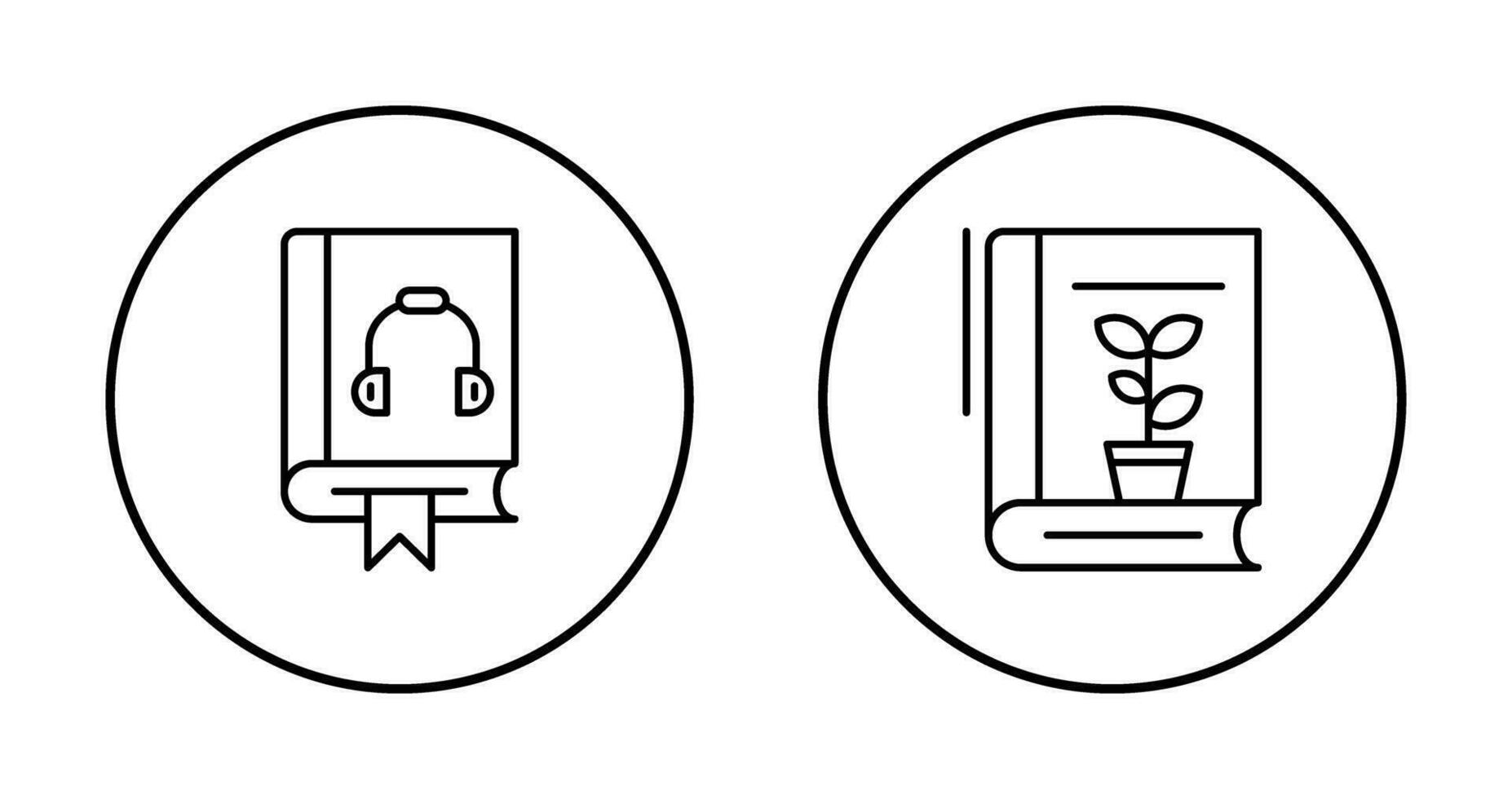 audioboek en plantkunde icoon vector