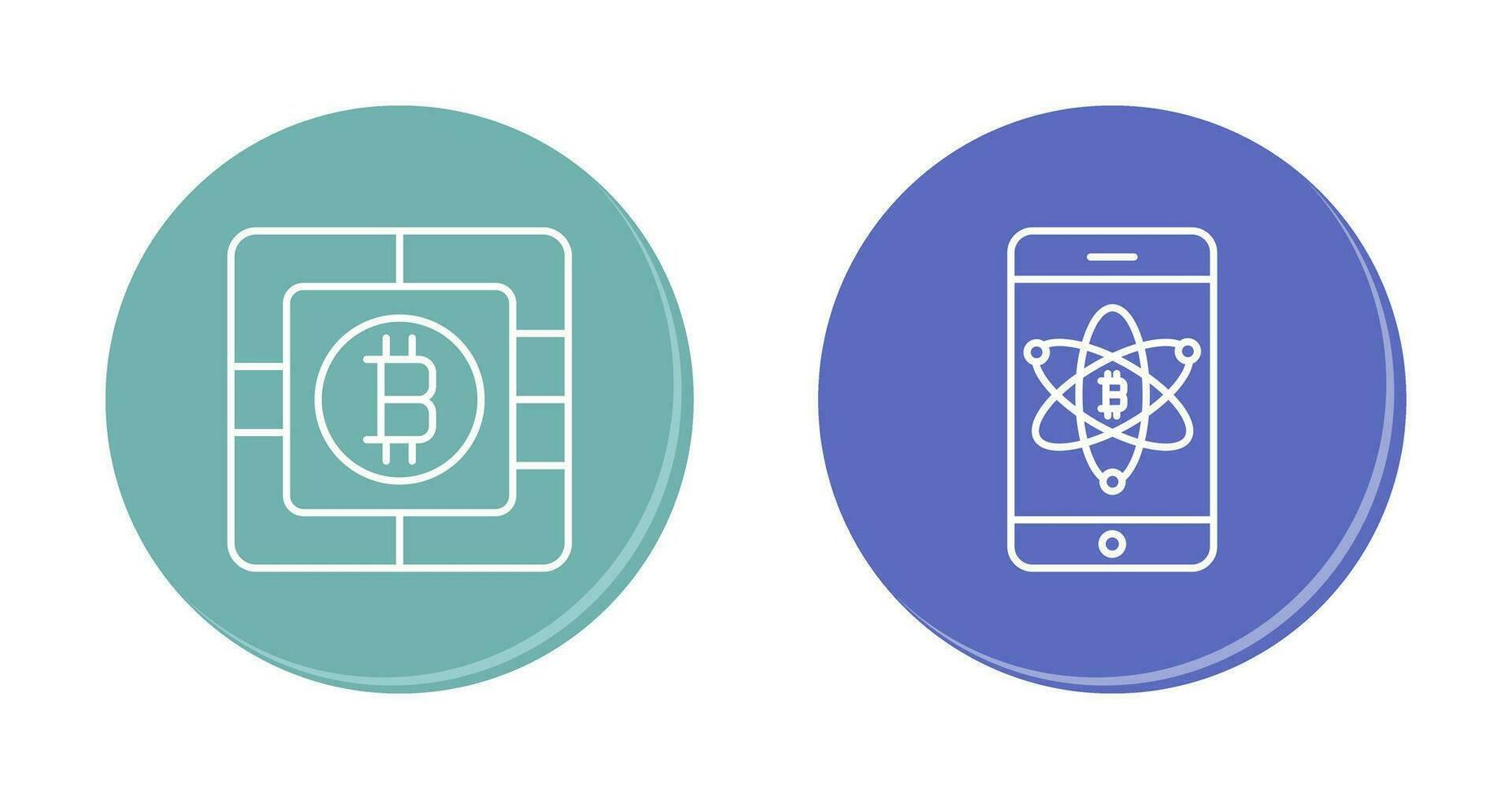 bitcoin spaander en mobiel icoon vector