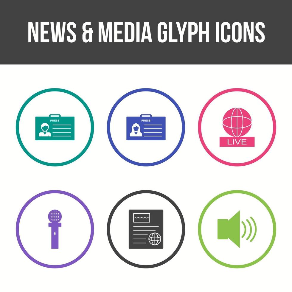 unieke nieuws en media vector icon set
