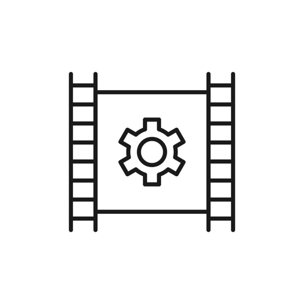 uitrusting Aan film geïsoleerd lijn icoon. perfect voor web plaatsen, appjes, ui, internetten, winkels, winkels. gemakkelijk beeld getrokken met zwart dun lijn vector