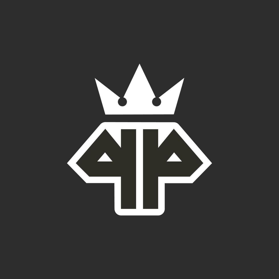 pp logo monogram met kroon vector