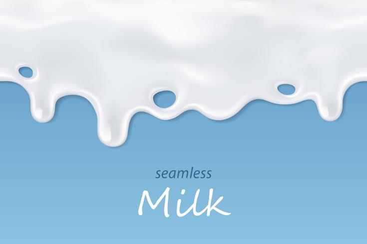 Naadloze druipende herhalen van de melk geïsoleerd op blauwe achtergrond vector