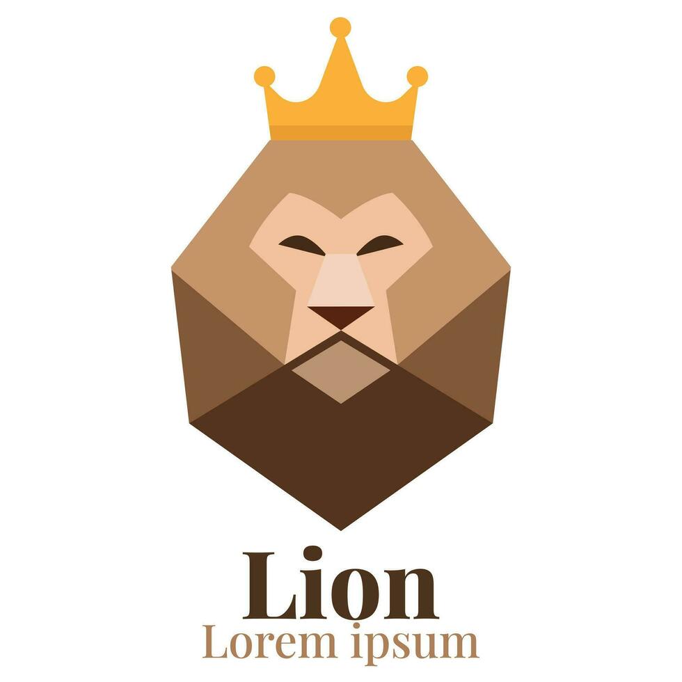 hoofd leeuw vervelend kroon logo, icoon Aan wit achtergrond. vector ontwerp illustratie.