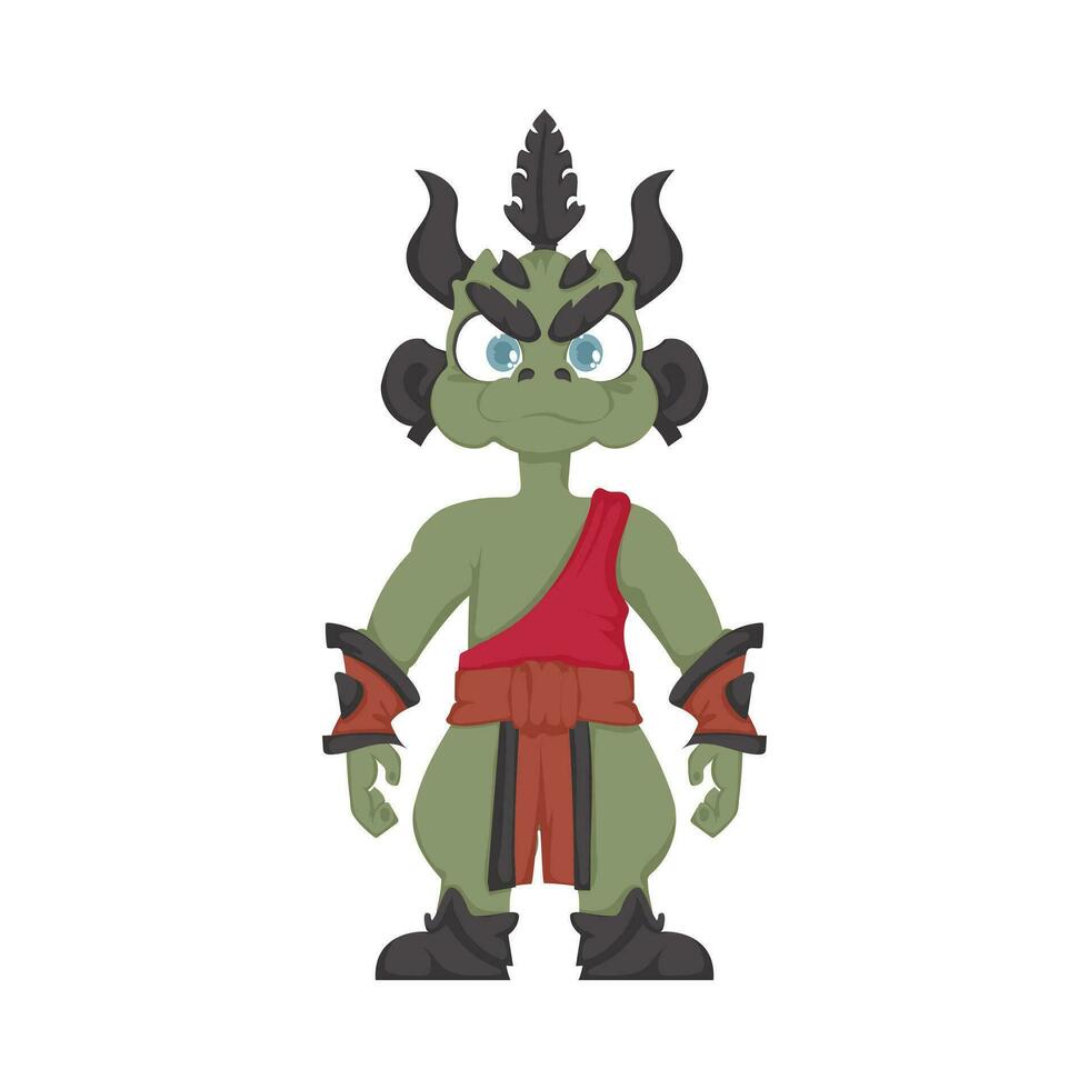 tekenfilm grappig en fee groen Chinese draak. tekenfilm stijl vector