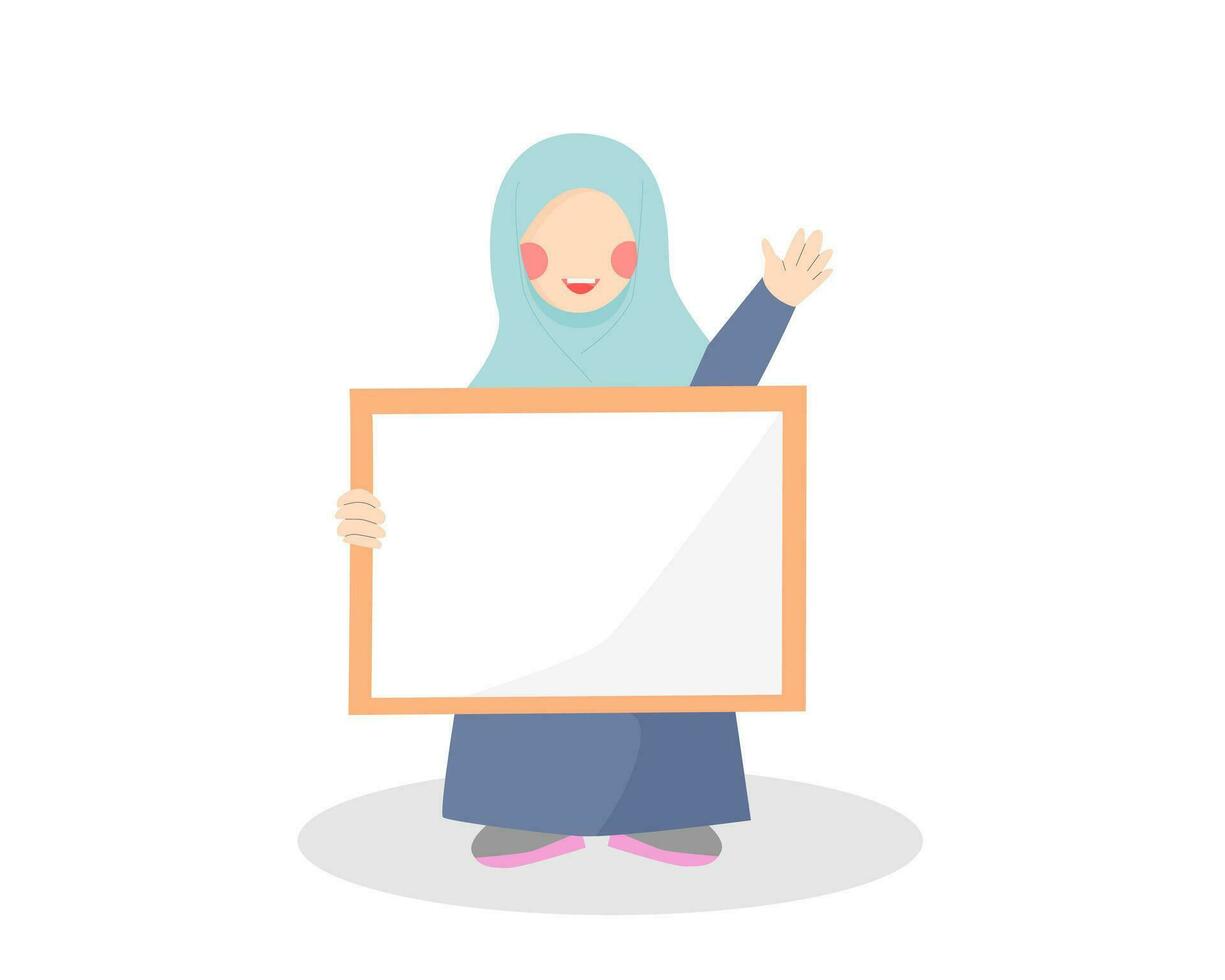 schattig meisje Holding bord illustratie vector