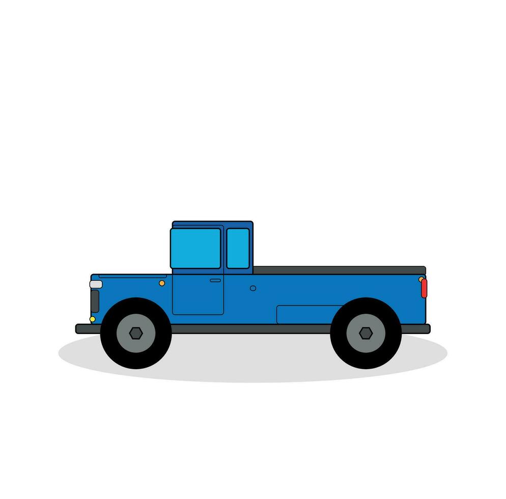 blauw speelgoed- vrachtauto geïsoleerd Aan wit vector