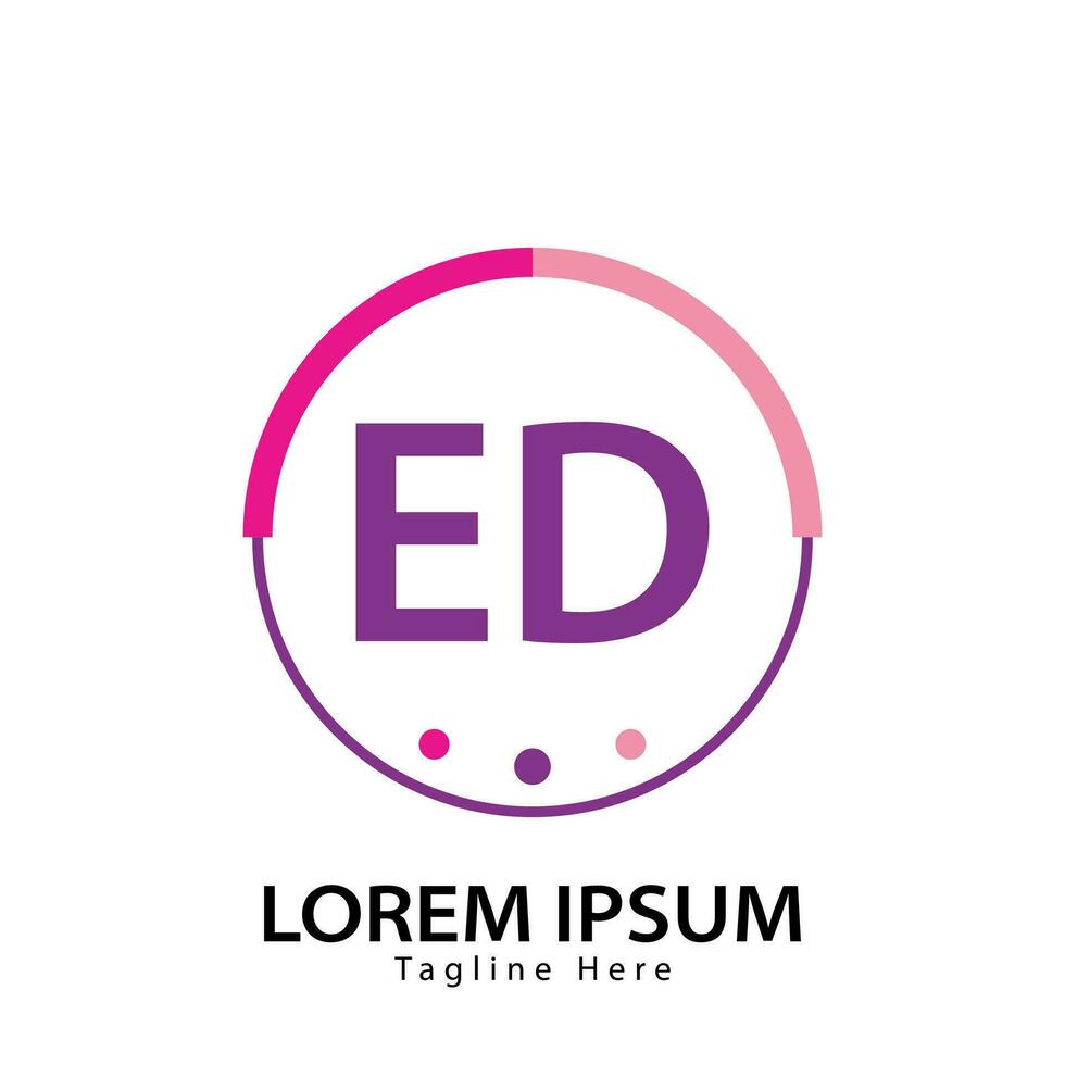 brief ed logo. e d. ed logo ontwerp vector illustratie voor creatief bedrijf, bedrijf, industrie. pro vector