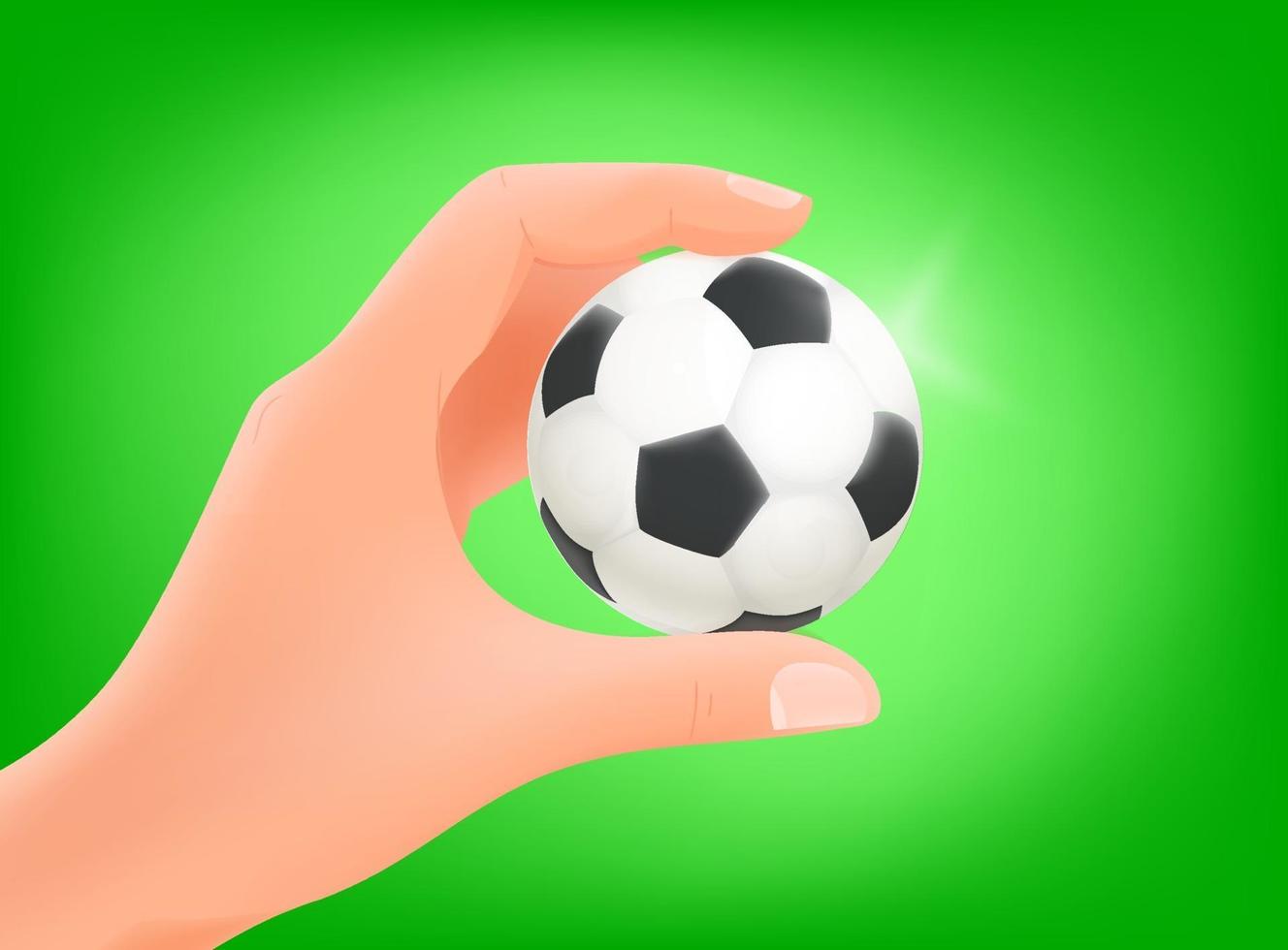 man met voetbal in een hand vector