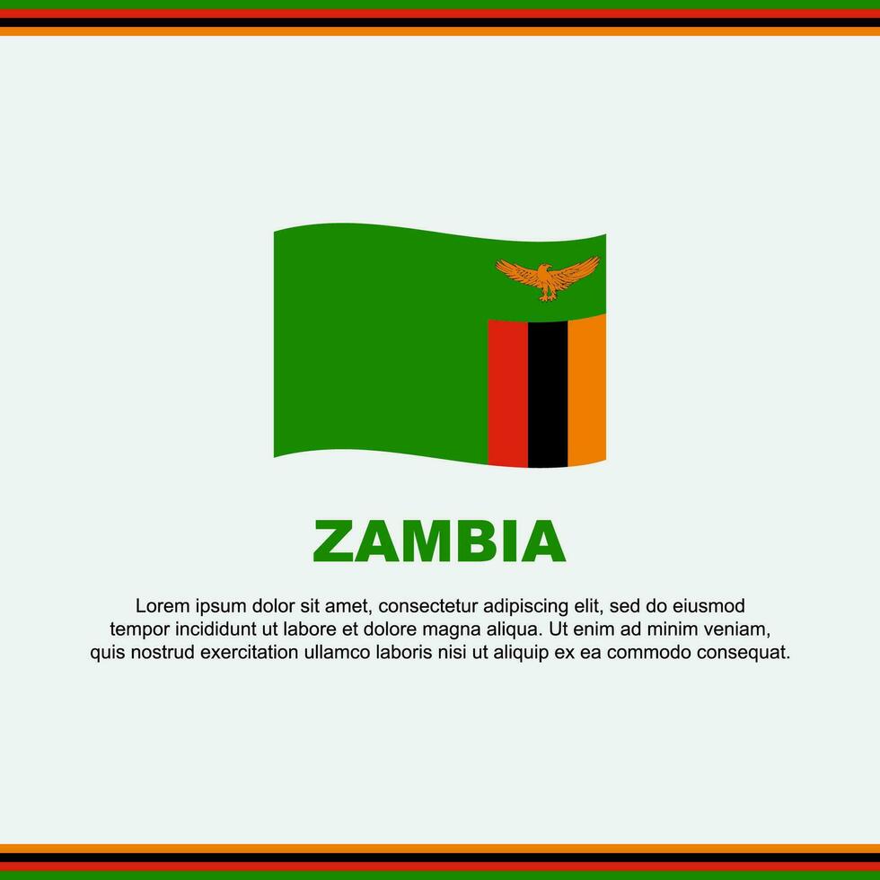 Zambia vlag achtergrond ontwerp sjabloon. Zambia onafhankelijkheid dag banier sociaal media na. Zambia ontwerp vector
