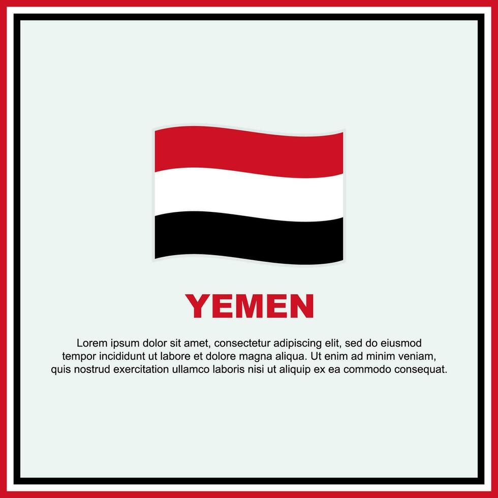 Jemen vlag achtergrond ontwerp sjabloon. Jemen onafhankelijkheid dag banier sociaal media na. Jemen banier vector