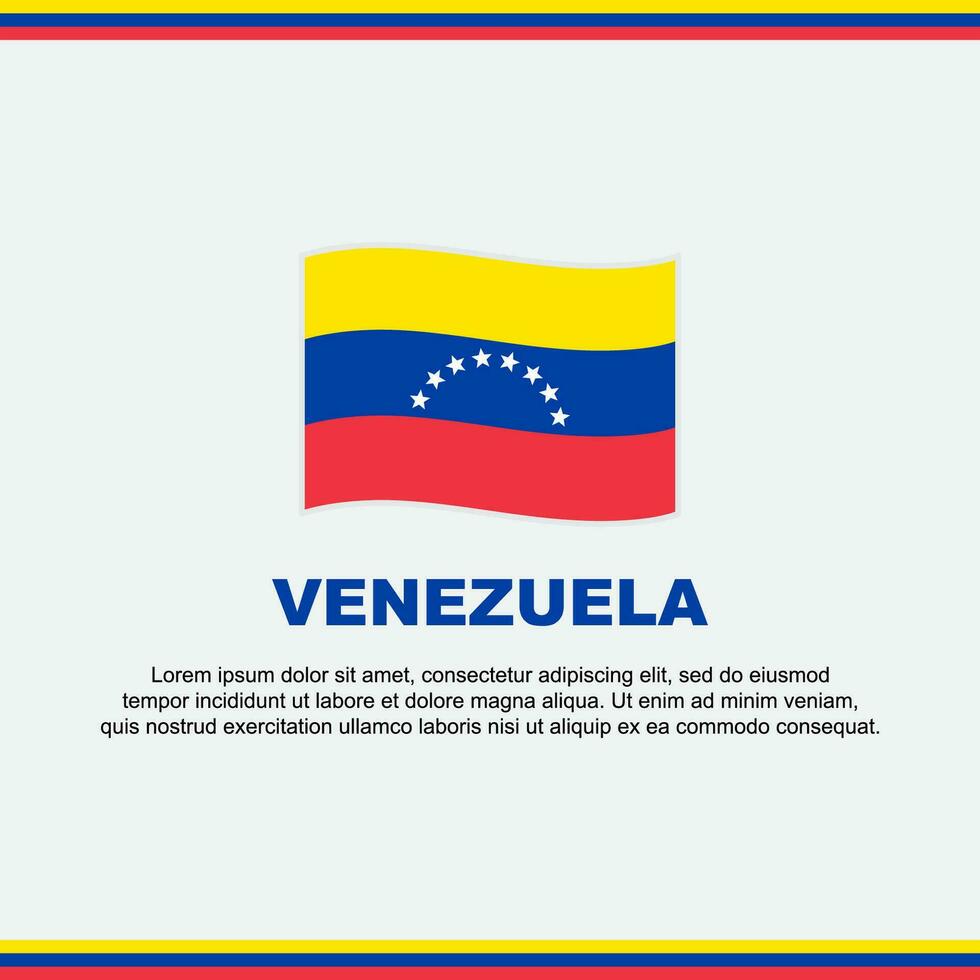 Venezuela vlag achtergrond ontwerp sjabloon. Venezuela onafhankelijkheid dag banier sociaal media na. Venezuela ontwerp vector