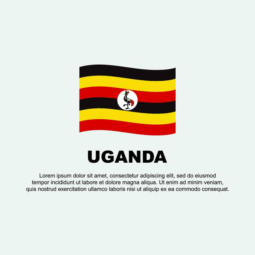 Oeganda vlag achtergrond ontwerp sjabloon. Oeganda onafhankelijkheid dag banier sociaal media na. Oeganda achtergrond vector