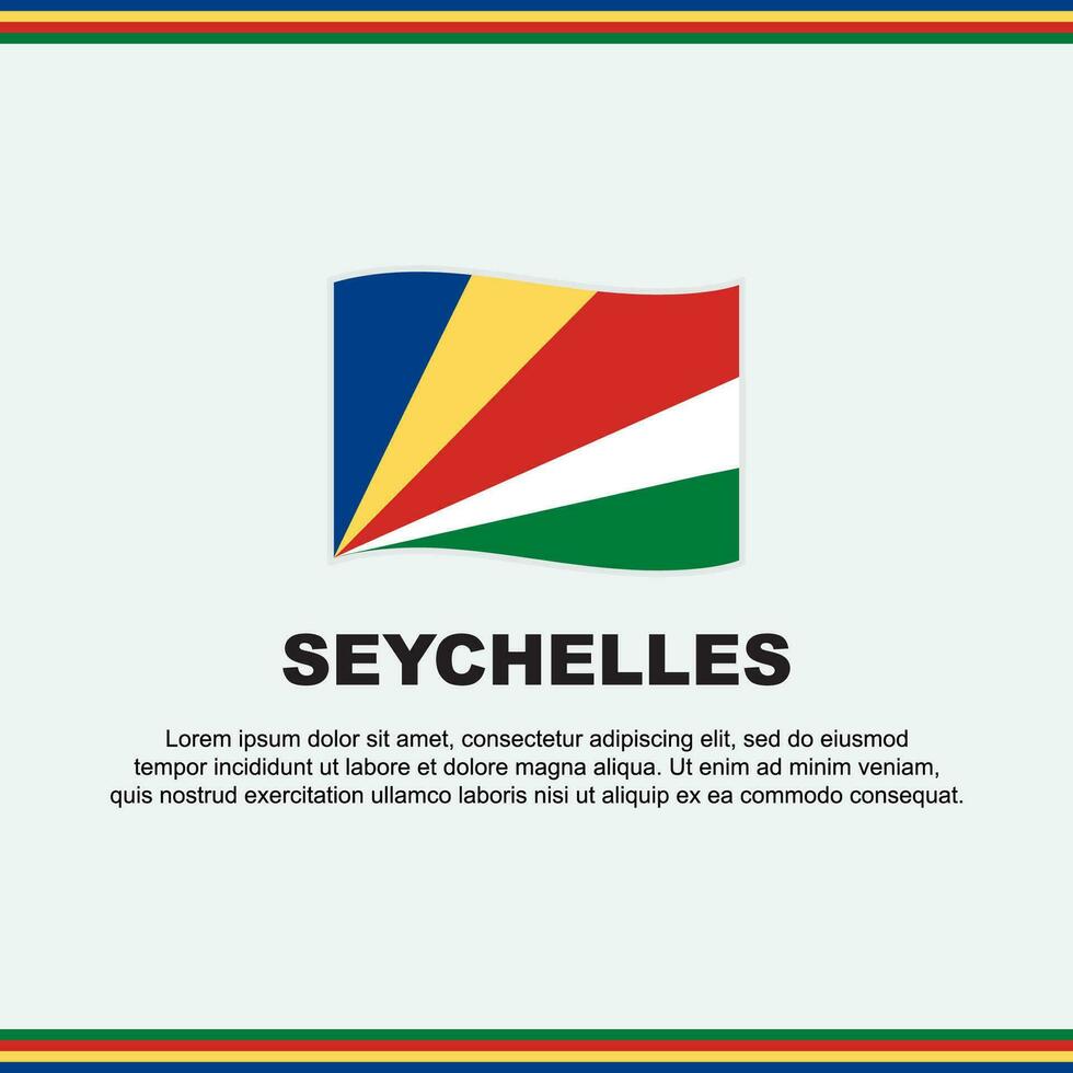 Seychellen vlag achtergrond ontwerp sjabloon. Seychellen onafhankelijkheid dag banier sociaal media na. Seychellen ontwerp vector