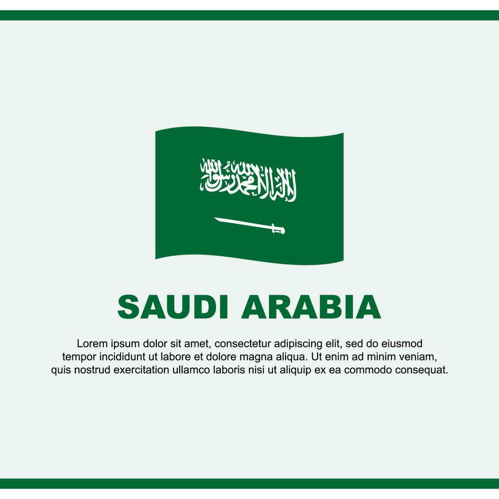 saudi Arabië vlag achtergrond ontwerp sjabloon. saudi Arabië onafhankelijkheid dag banier sociaal media na. saudi Arabië ontwerp vector