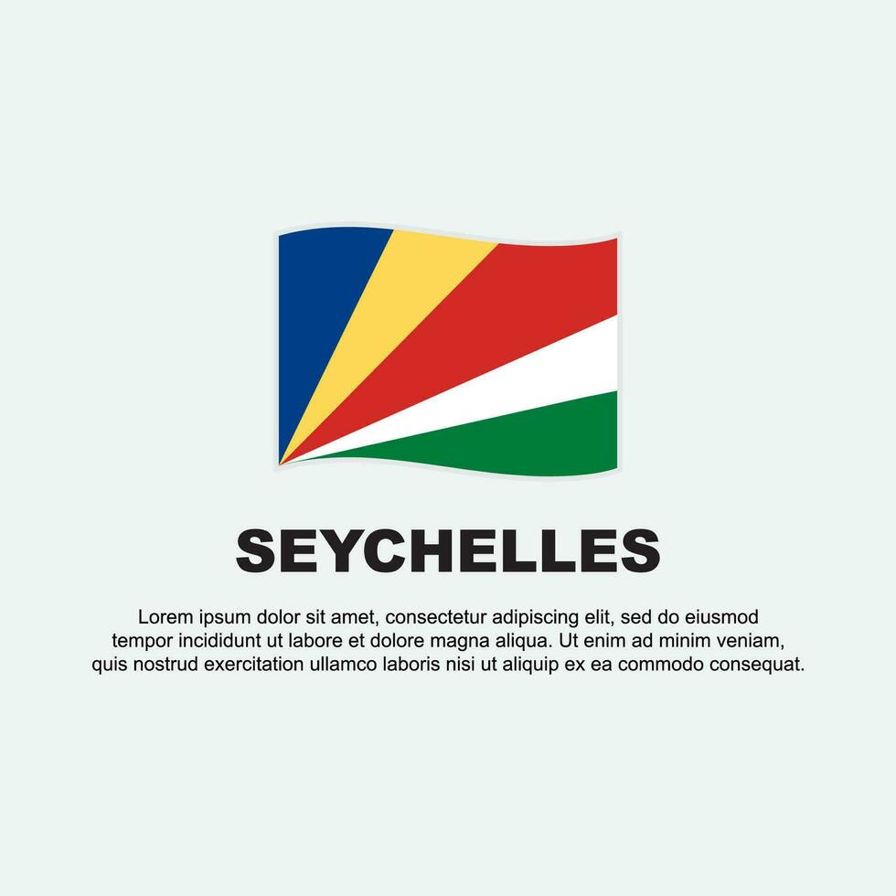 Seychellen vlag achtergrond ontwerp sjabloon. Seychellen onafhankelijkheid dag banier sociaal media na. Seychellen achtergrond vector