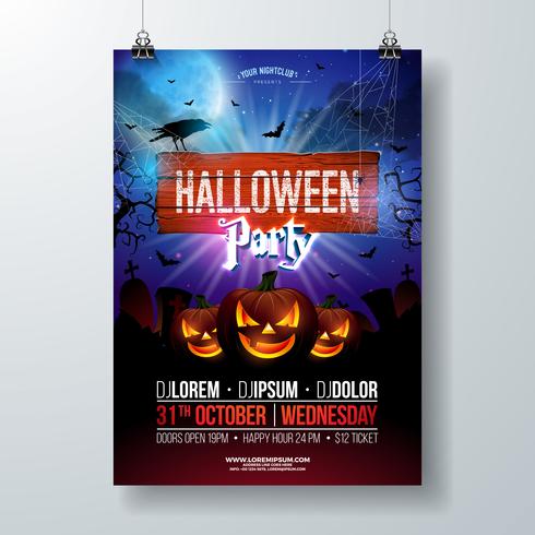 Halloween-partij flyer illustratie vector