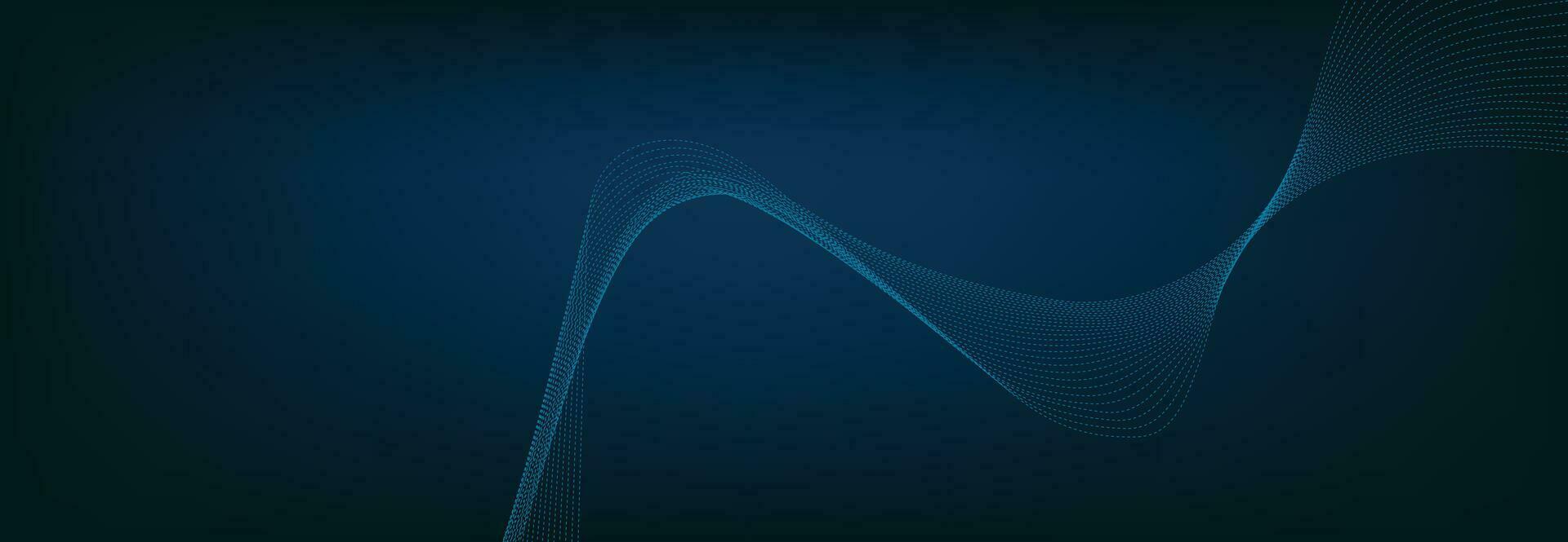 abstract banier sjabloon met blauw golvend lijnen. technologie spandoek. vector