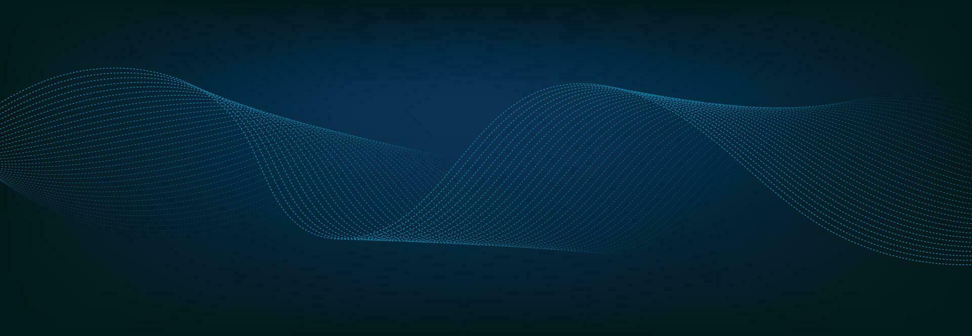 abstract banier sjabloon met blauw golvend lijnen. technologie spandoek. vector