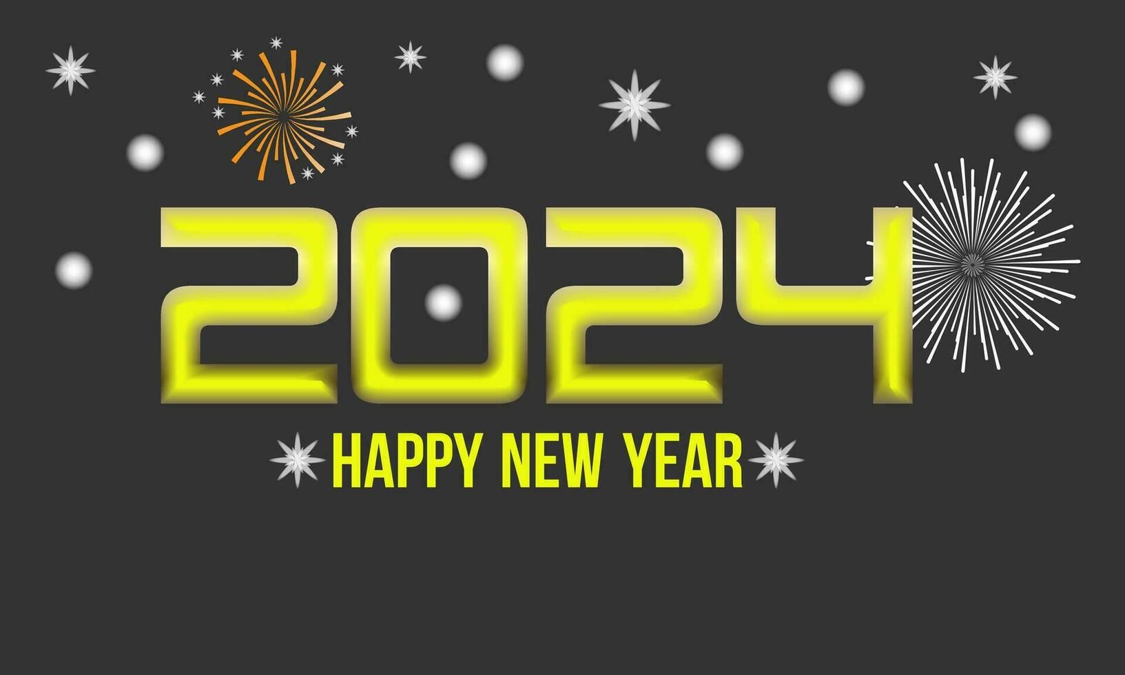 nieuw jaar vooravond 2024 countdown viering en partij concept met vuurwerk, Champagne, en feestelijk plezier. vakantie groet kaart, achtergrond, banier, kaart, poster ontwerp. vector