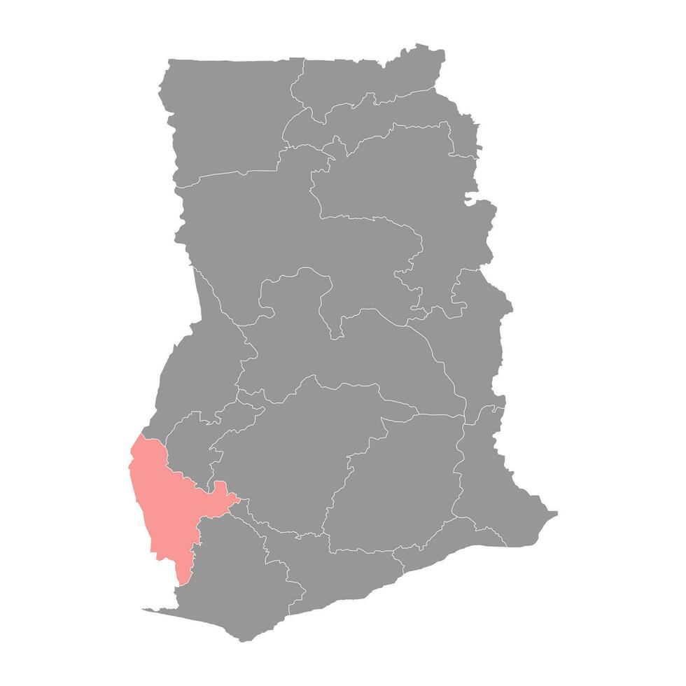 western noorden regio kaart, administratief divisie van Ghana. vector illustratie.