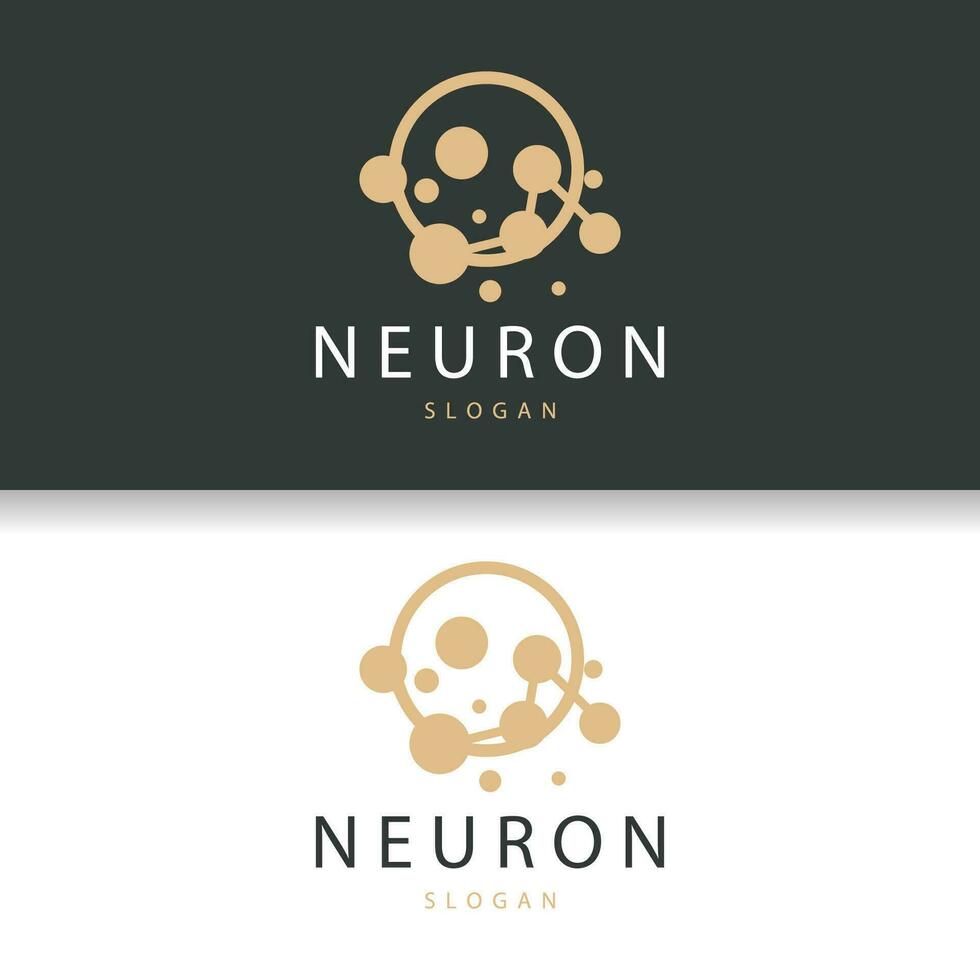 neuron logo, neuron zenuw of zeewier vector abstract molecuul ontwerp, sjabloon illustratie