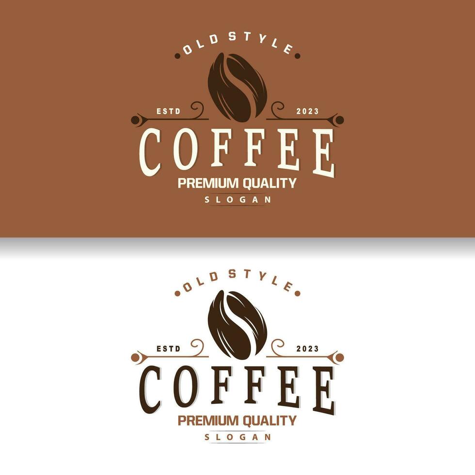 koffie logo, gemakkelijk cafeïne drinken ontwerp van koffie bonen, voor cafe, bar, restaurant of Product merk bedrijf vector