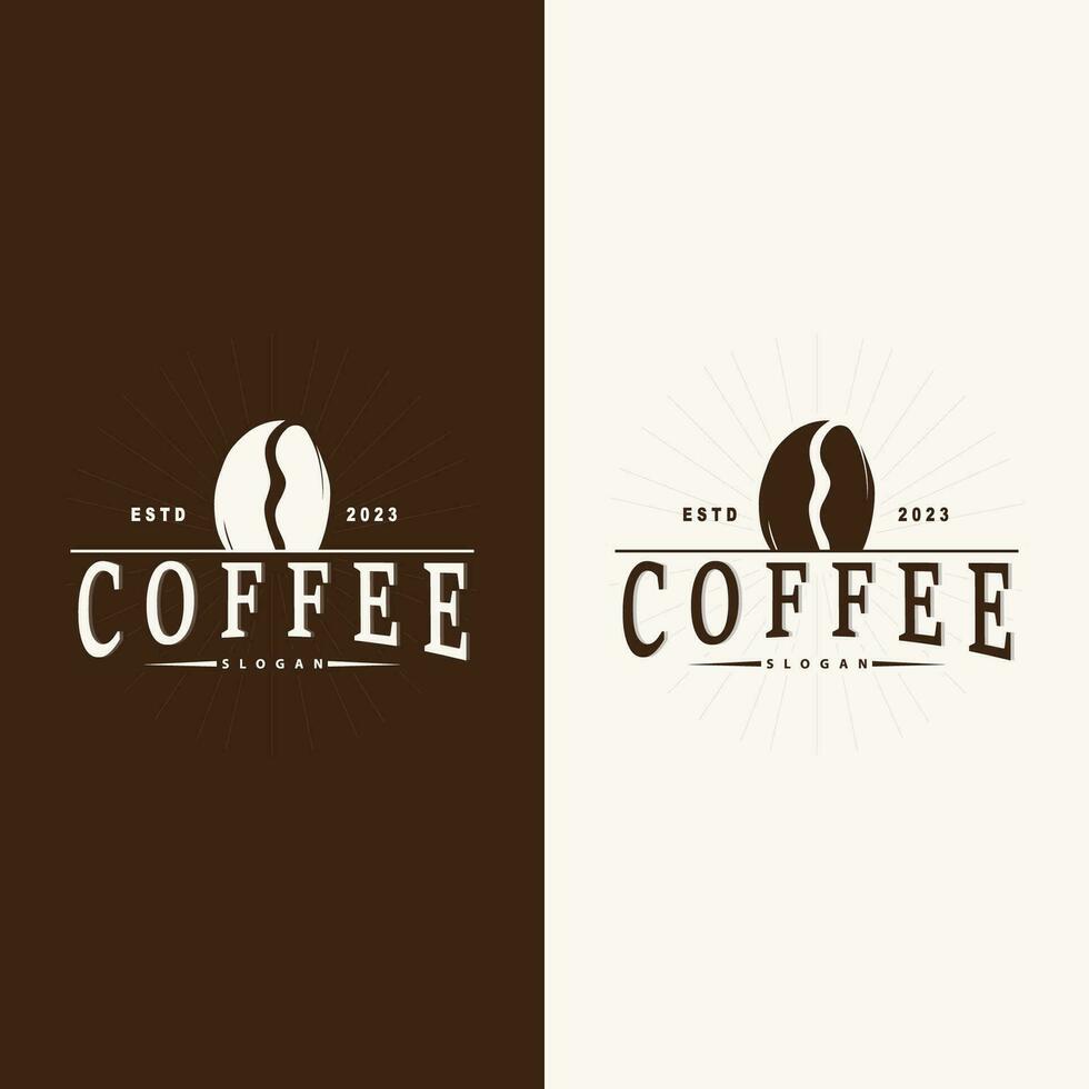 koffie logo, gemakkelijk cafeïne drinken ontwerp van koffie bonen, voor cafe, bar, restaurant of Product merk bedrijf vector