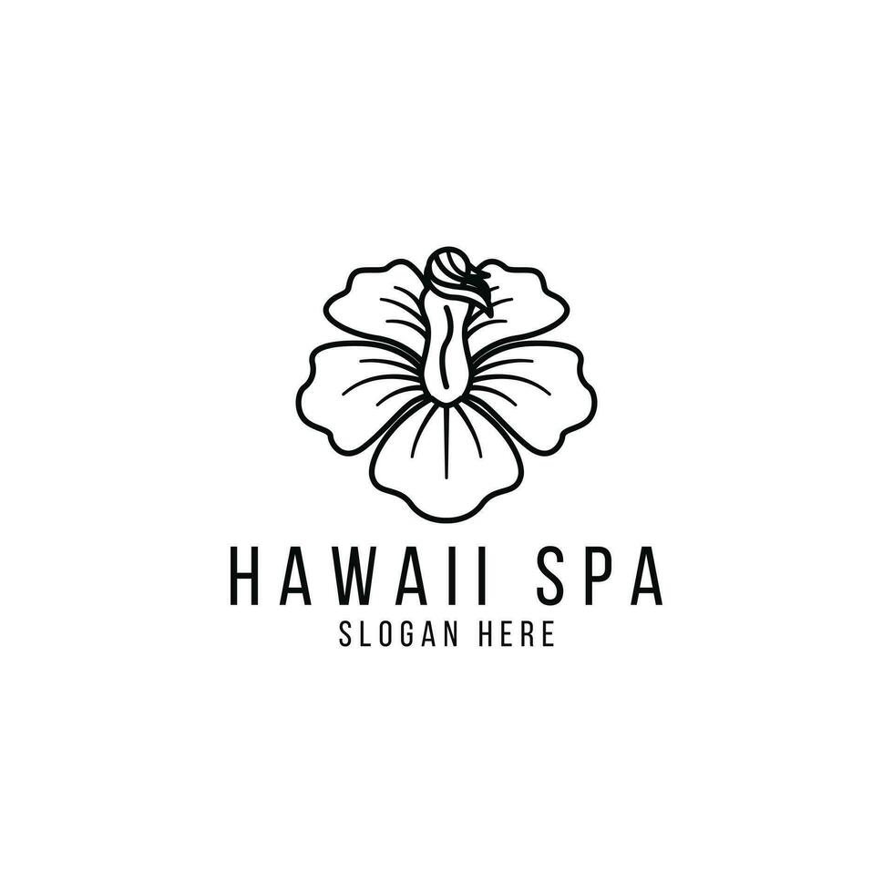 Hawaii salon en spa logo ontwerp concept vector