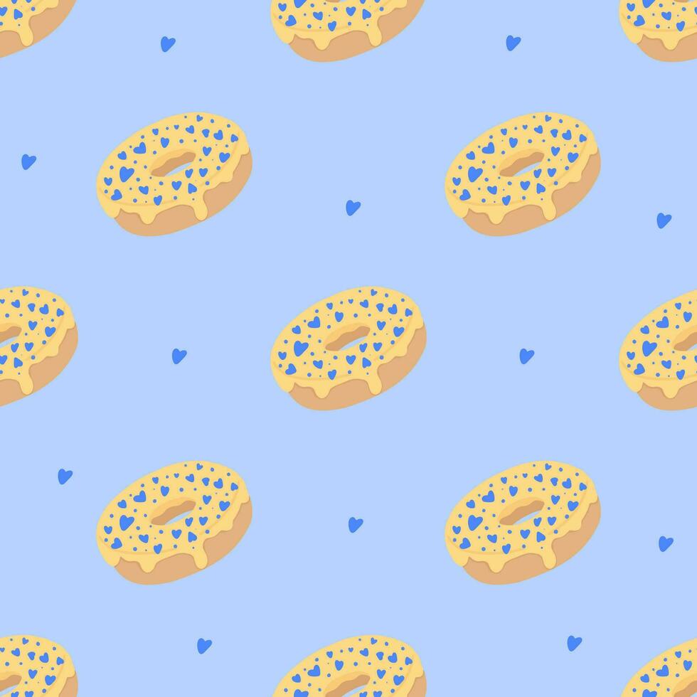 naadloos patroon met geglazuurd donuts vector