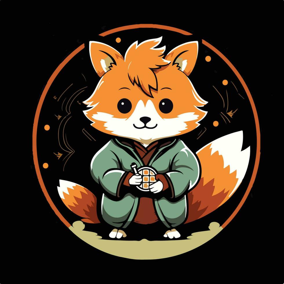 een mascotte logo van een rood panda met crypto munt vector