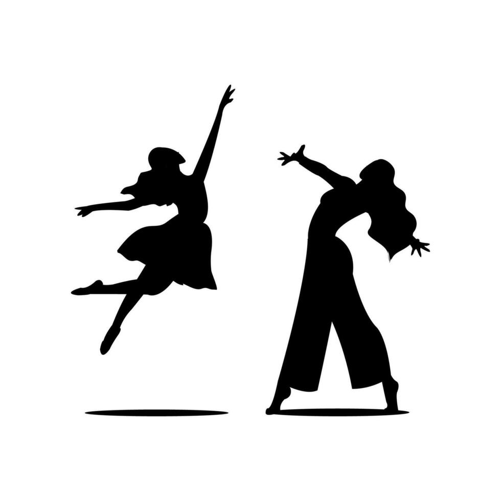 ballet dansers silhouetten geïsoleerd Aan wit achtergrond. vector illustratie.