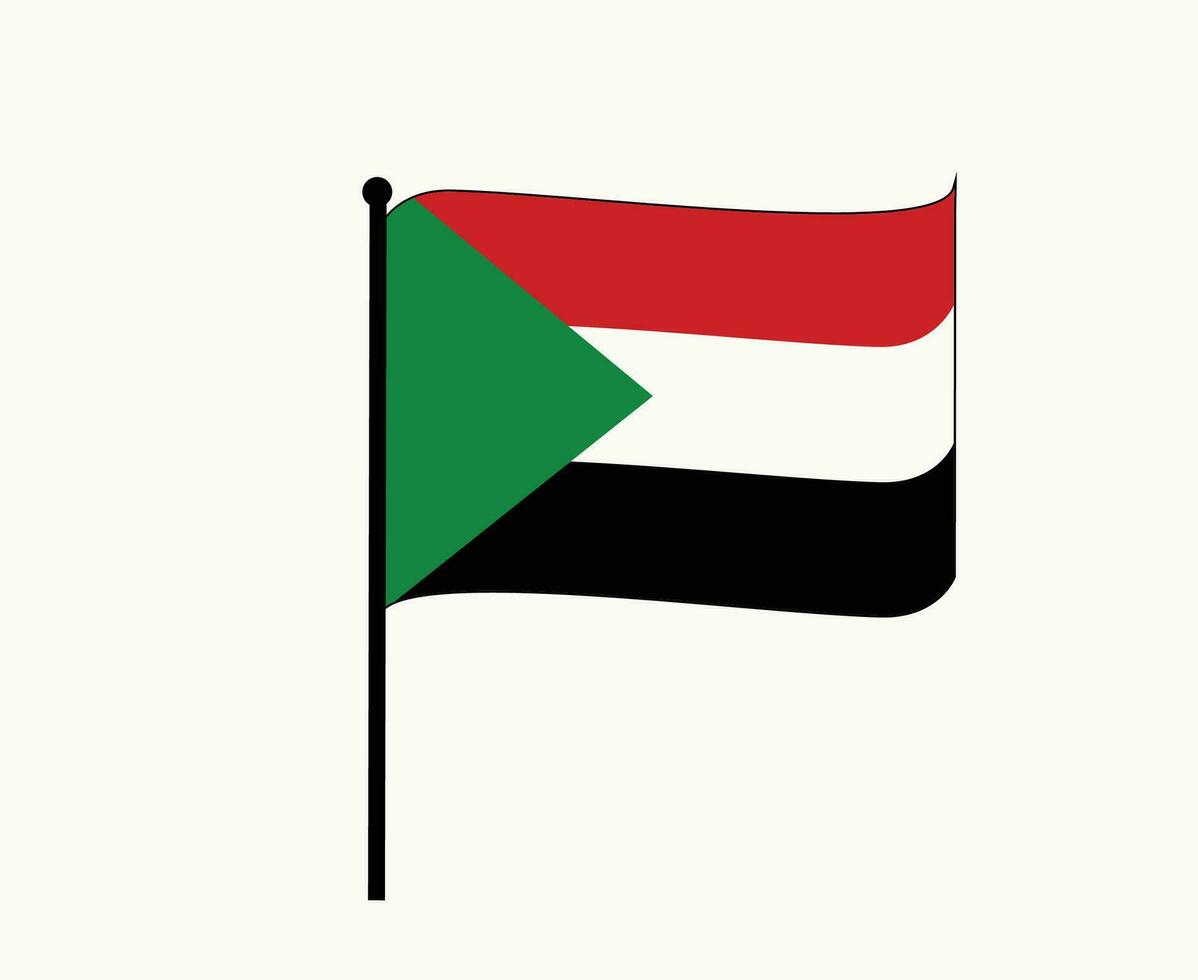 Soedan vlag embleem lint midden- oosten- land icoon vector illustratie abstract ontwerp element