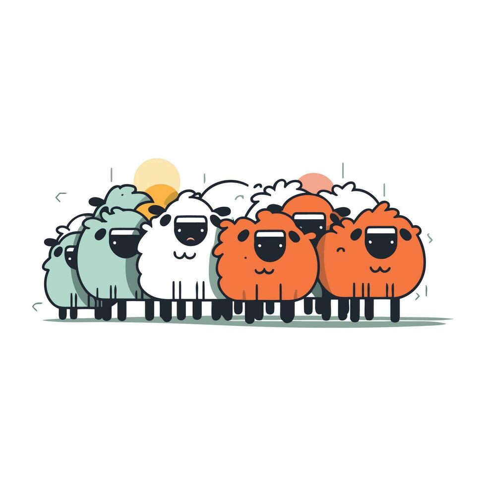 tekenfilm grappig schapen. vector illustratie van schattig tekenfilm schapen.