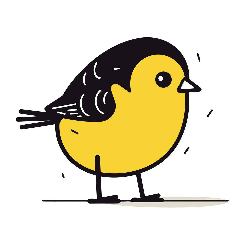 schattig weinig vogel. hand- getrokken vector illustratie in tekenfilm stijl.