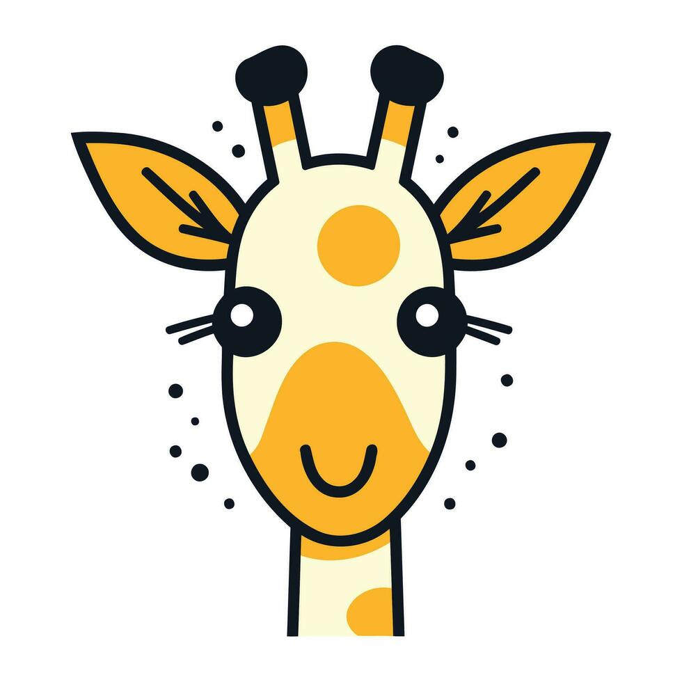 schattig tekenfilm giraffe gezicht. vector illustratie in vlak stijl.