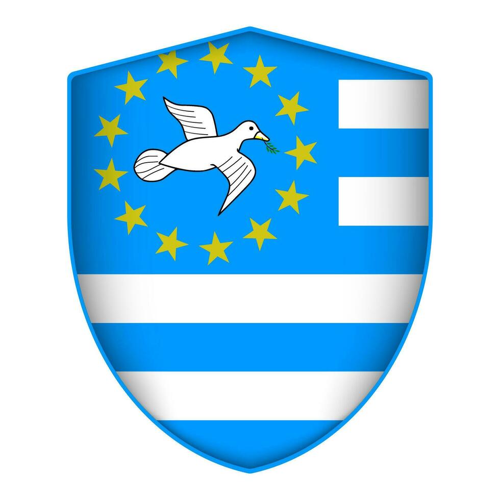 federaal republiek van zuidelijk kameroen vlag in schild vorm geven aan. vector illustratie.