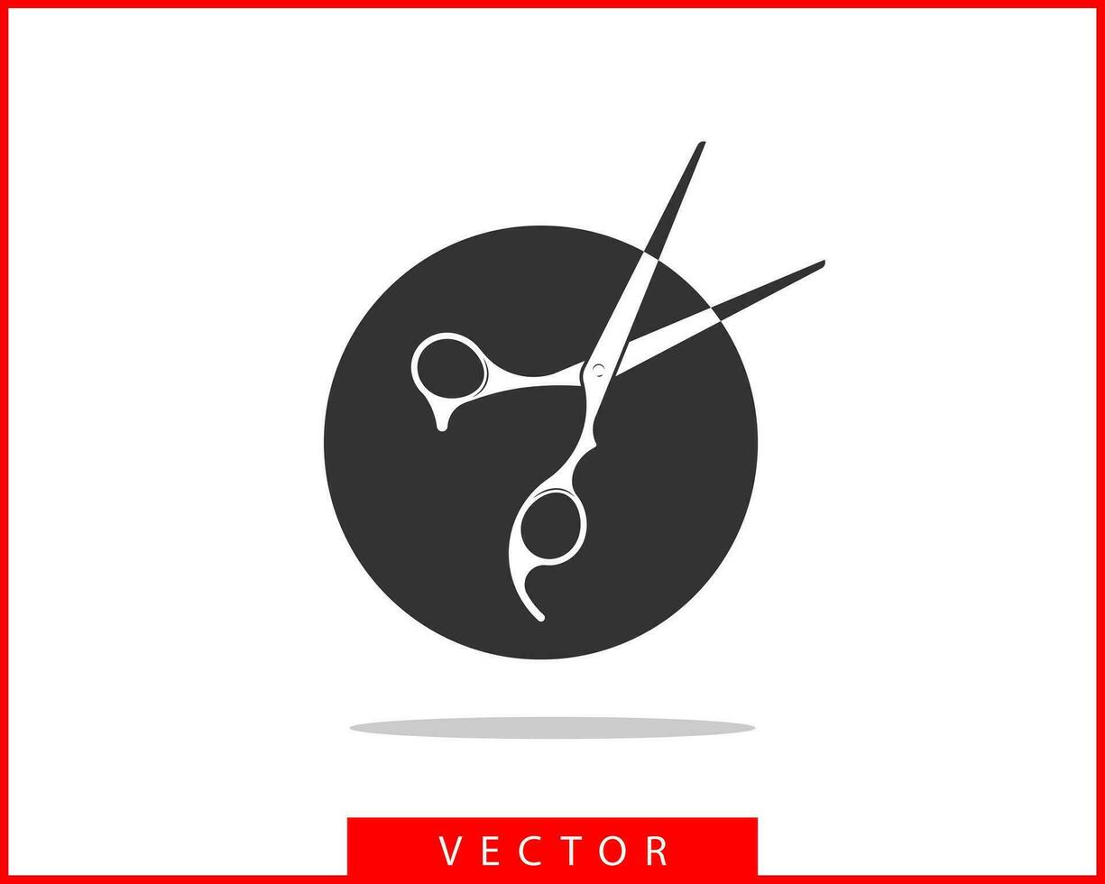 schaar icoon. schaar vector ontwerp element of logo sjabloon. zwart en wit silhouet geïsoleerd.