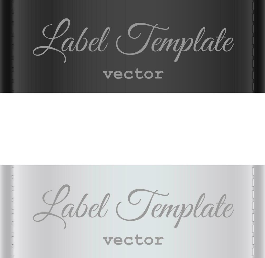 kleding stof label vector illustratie. etiket kleren sjabloon zwart en wit kleur.
