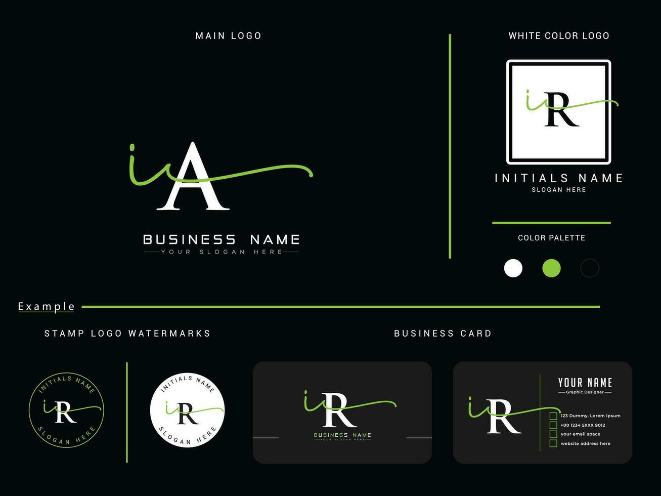 luxe IA mode logo, modern IA handtekening brief logo icoon vector