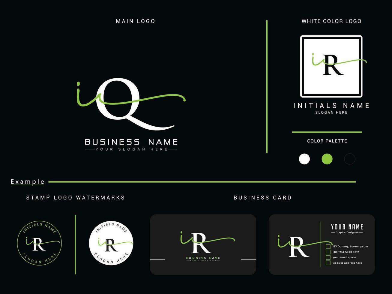 luxe iq mode logo, modern iq handtekening brief logo icoon vector