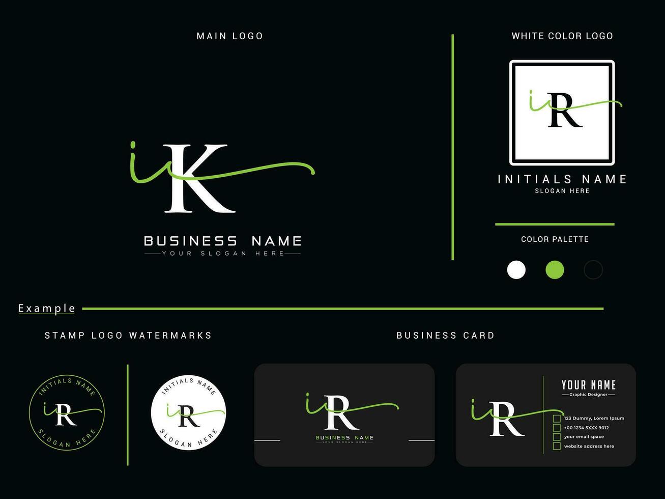 luxe ik mode logo, modern ik handtekening brief logo icoon vector