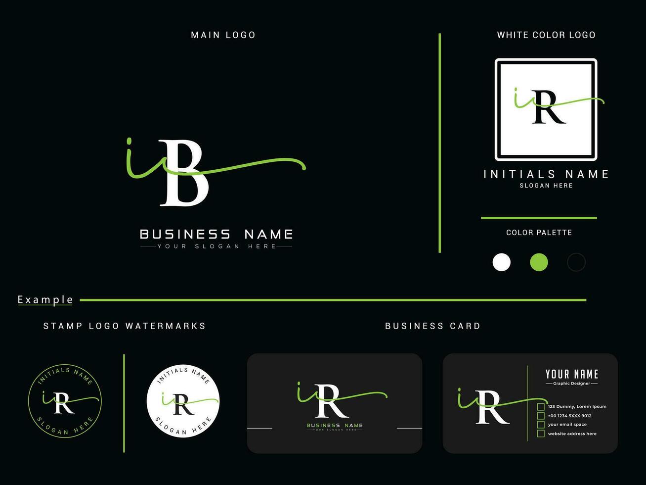 luxe ib mode logo, modern ib handtekening brief logo icoon vector