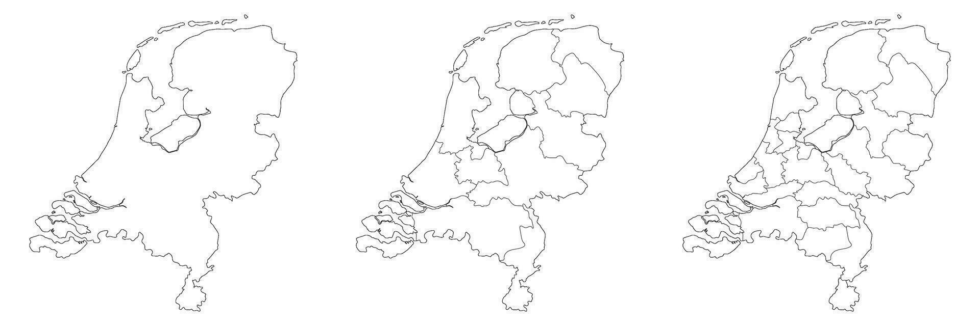 Nederland kaart. kaart van Holland in reeks vector