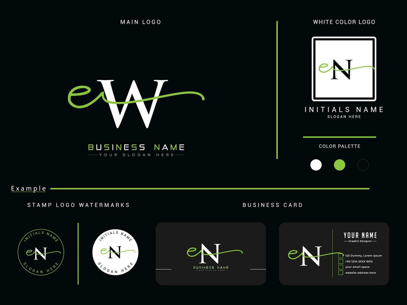 minimalistische handtekening ew luxe kleding logo, modern ew logo icoon ontwerp voor uw bedrijf vector