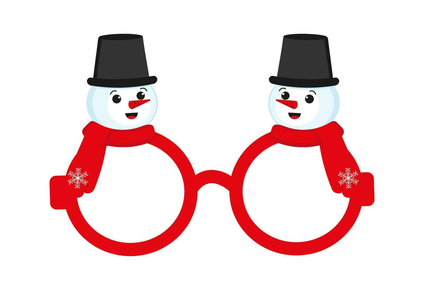 nieuw jaar bril met Kerstmis boom, sneeuwpop carnaval zonnebril. vector illustratie