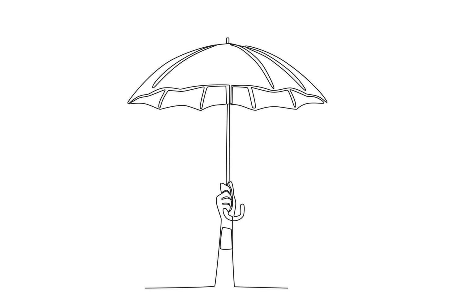 een hand- houdt de paraplu omhoog vector